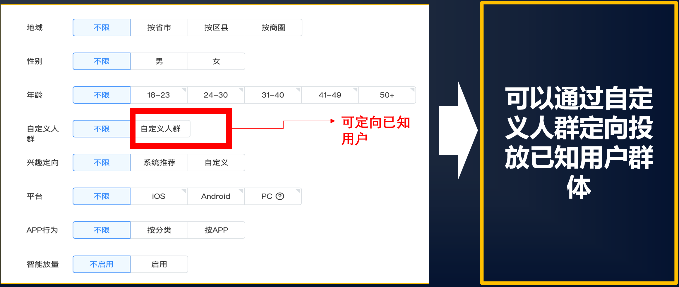 自定义人群投放