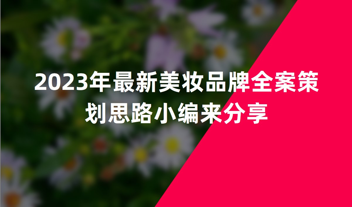 2023年最新美妆品牌全案策划思路小编来分享