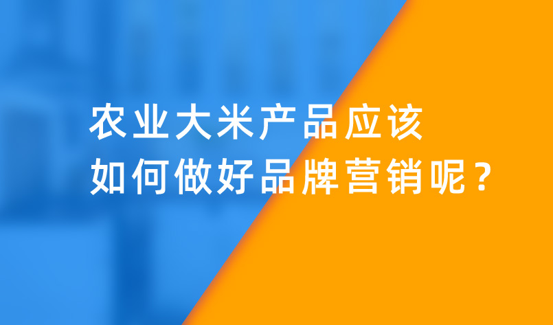 农业大米如何做好品牌营销