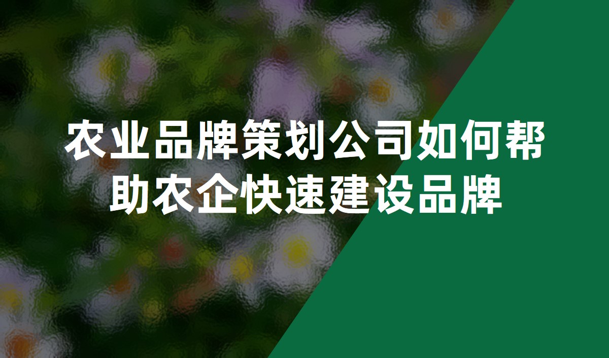 农业品牌策划公司如何帮助农企快速建设品牌